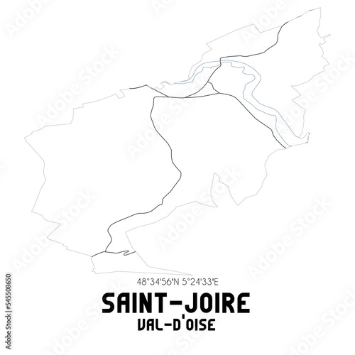 SAINT-JOIRE Val-d'Oise. Minimalistic street map with black and white lines.