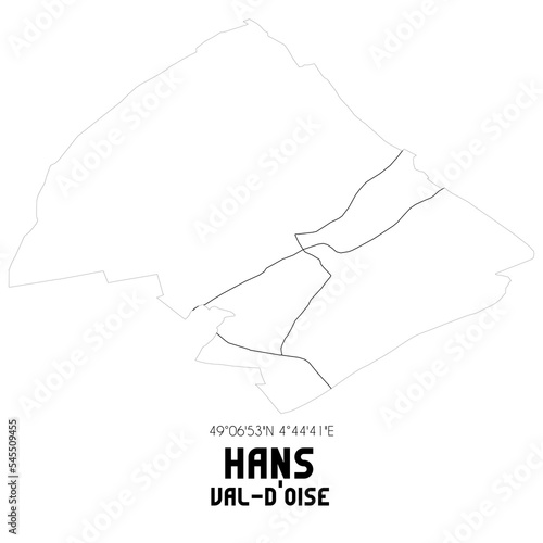 HANS Val-d'Oise. Minimalistic street map with black and white lines.