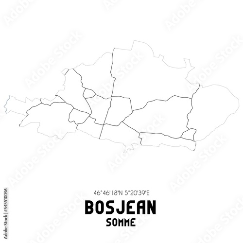BOSJEAN Somme. Minimalistic street map with black and white lines.