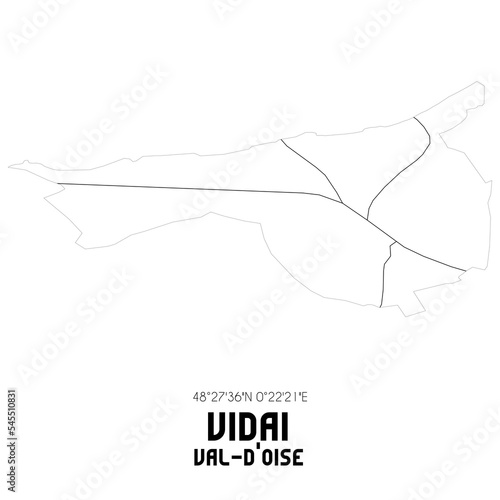 VIDAI Val-d'Oise. Minimalistic street map with black and white lines.