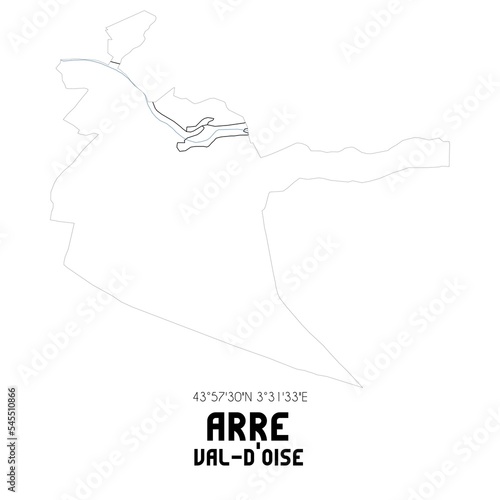 ARRE Val-d Oise. Minimalistic street map with black and white lines.