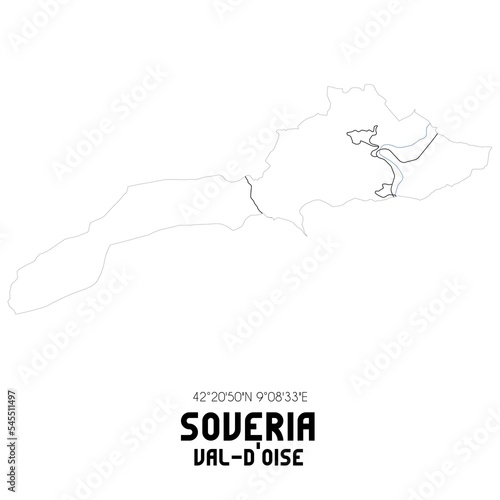 SOVERIA Val-d'Oise. Minimalistic street map with black and white lines.