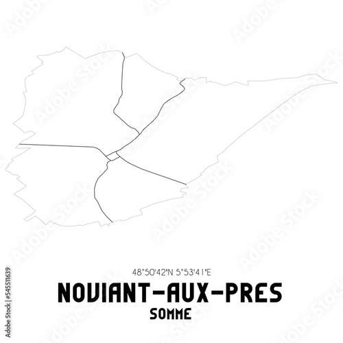 NOVIANT-AUX-PRES Somme. Minimalistic street map with black and white lines.