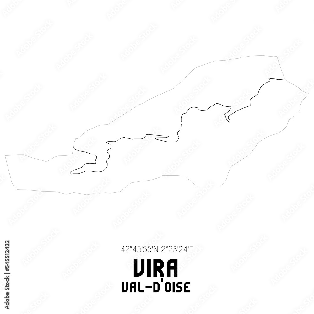 VIRA Val-d'Oise. Minimalistic street map with black and white lines.