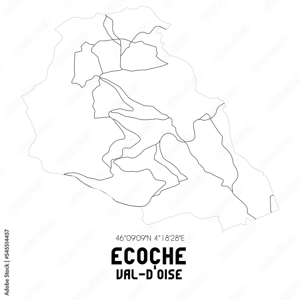 ECOCHE Val-d'Oise. Minimalistic street map with black and white lines.