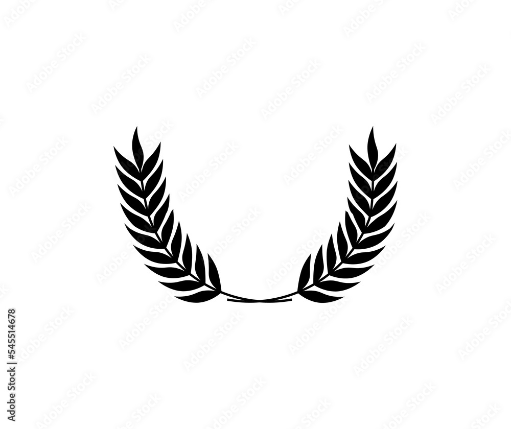 Obraz premium Laurel circle wreath. Branch greek olive oak wheat leaves