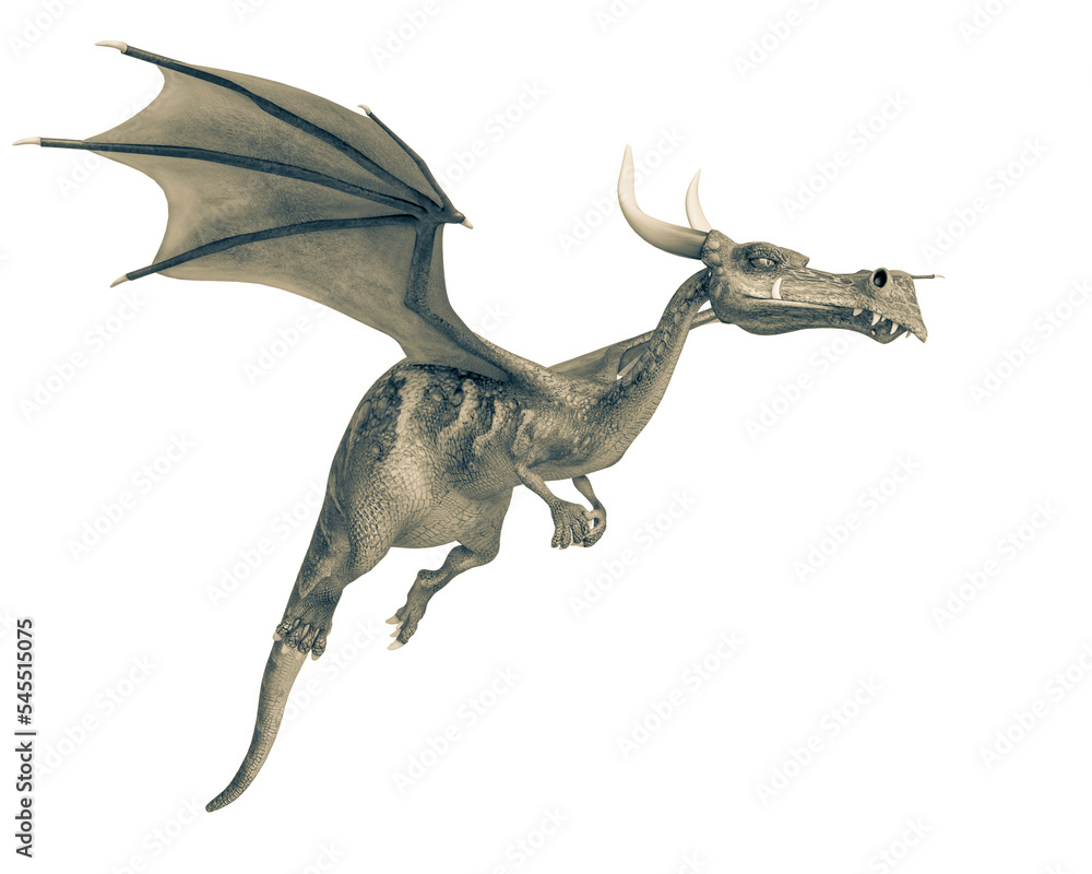 Fototapeta premium dragon cartoon thinking