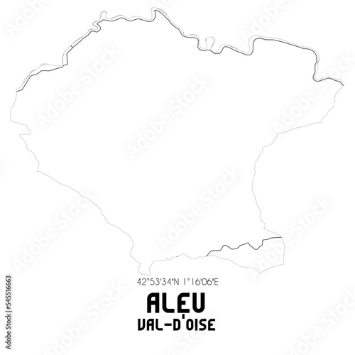 ALEU Val-d'Oise. Minimalistic street map with black and white lines.