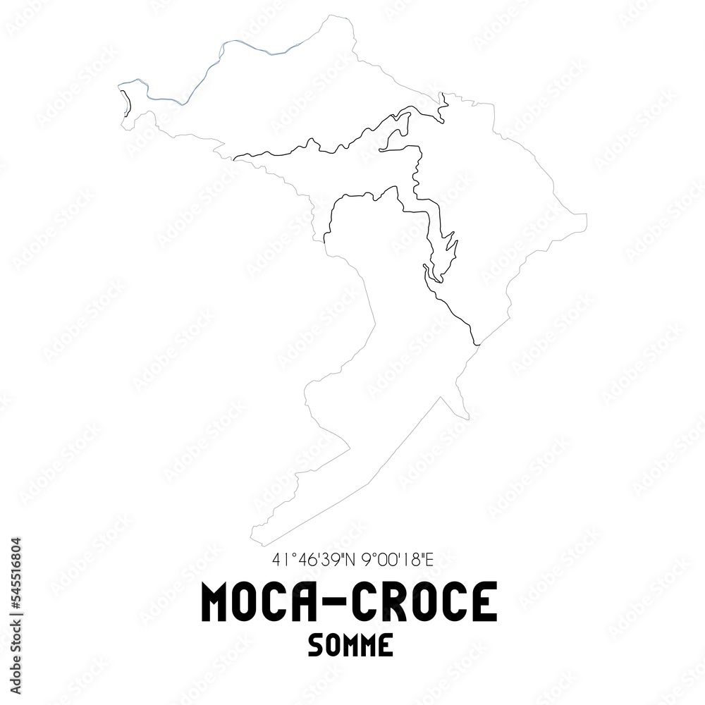 MOCA-CROCE Somme. Minimalistic street map with black and white lines.