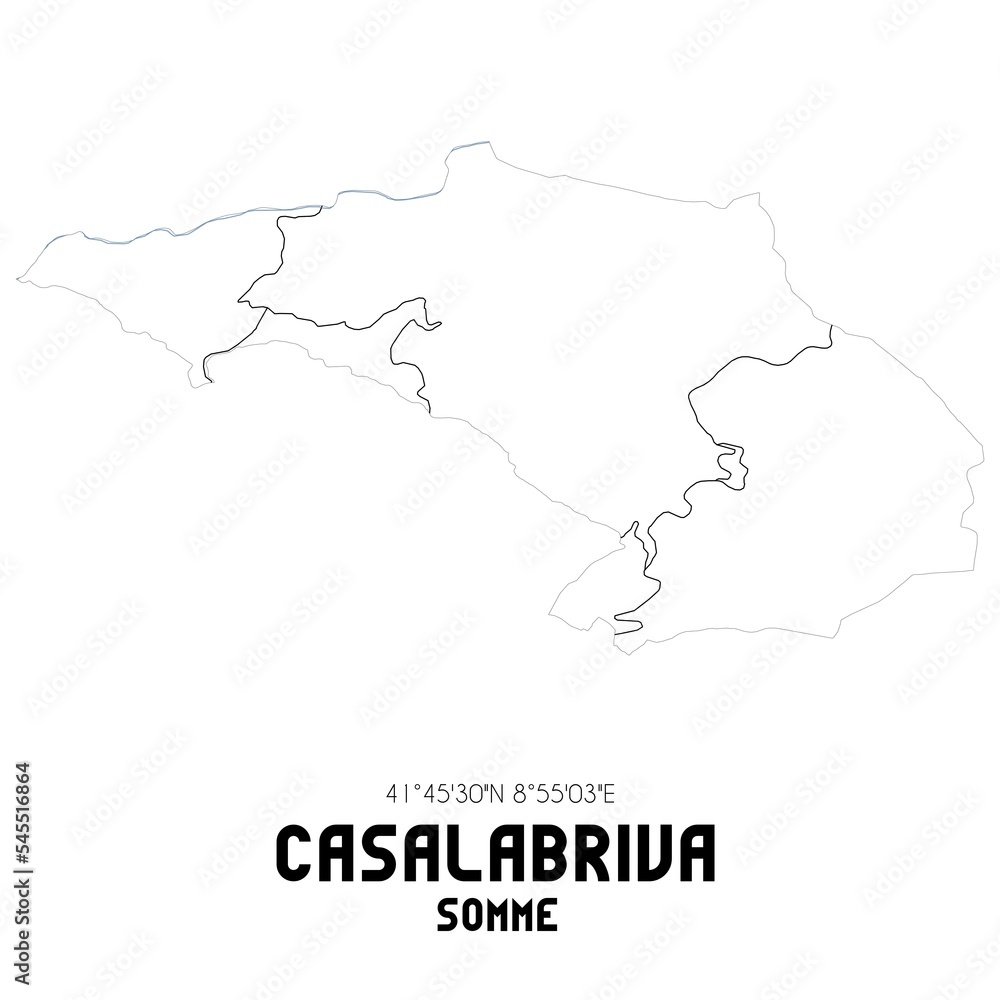 CASALABRIVA Somme. Minimalistic street map with black and white lines.