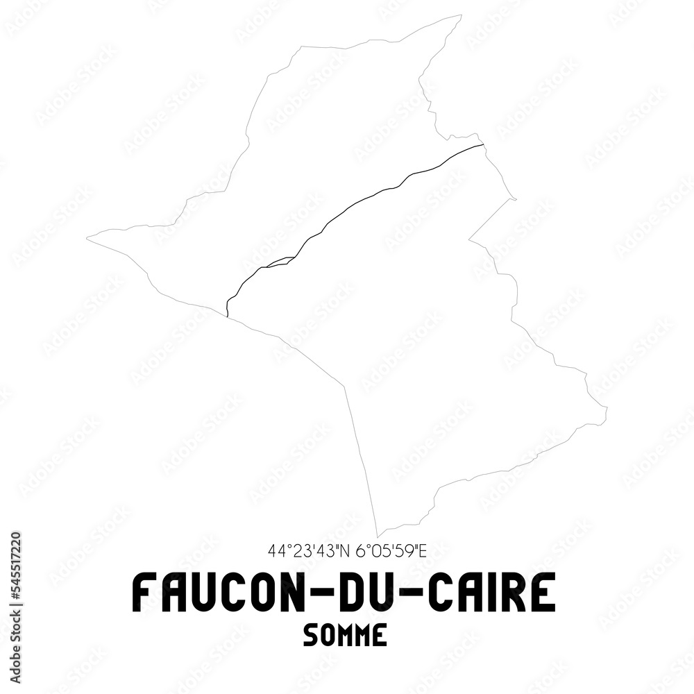 FAUCON-DU-CAIRE Somme. Minimalistic street map with black and white lines.