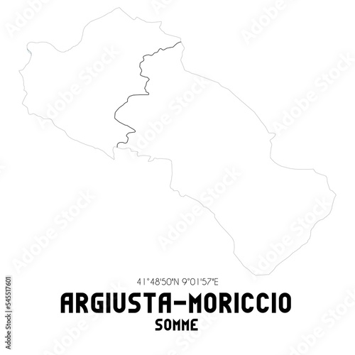 ARGIUSTA-MORICCIO Somme. Minimalistic street map with black and white lines.