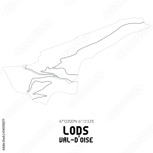 LODS Val-d'Oise. Minimalistic street map with black and white lines.