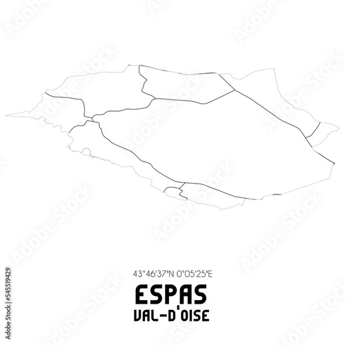 ESPAS Val-d'Oise. Minimalistic street map with black and white lines.