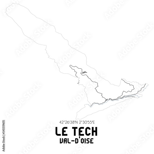 LE TECH Val-d'Oise. Minimalistic street map with black and white lines.