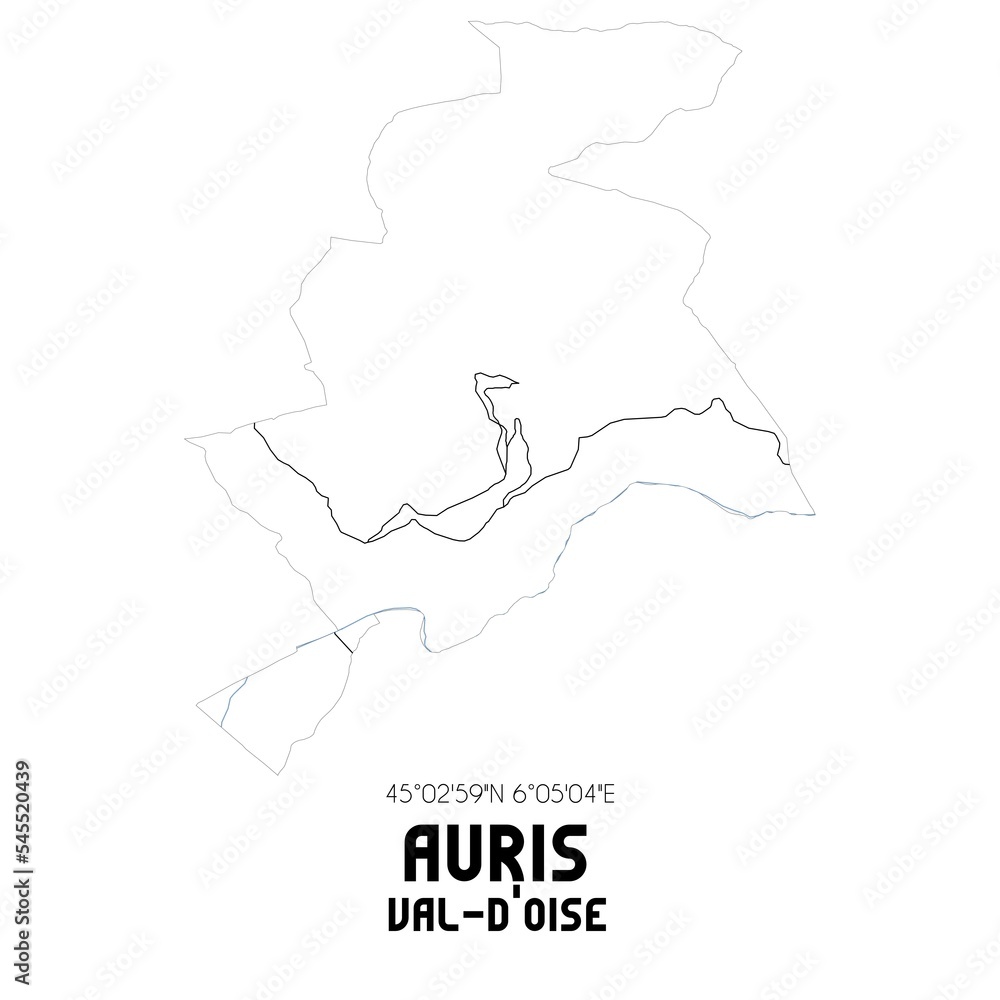 AURIS Val-d'Oise. Minimalistic street map with black and white lines.