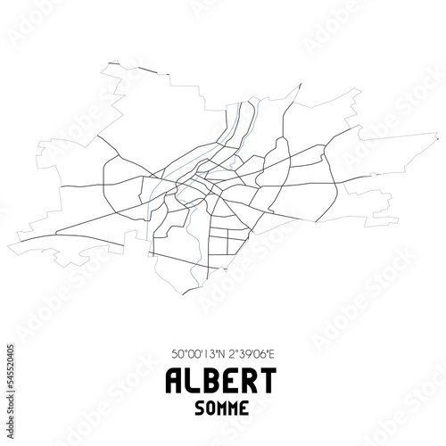 ALBERT Somme. Minimalistic street map with black and white lines.