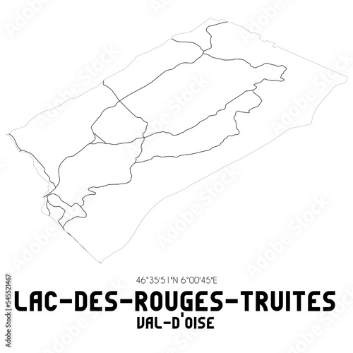 LAC-DES-ROUGES-TRUITES Val-d'Oise. Minimalistic street map with black and white lines.