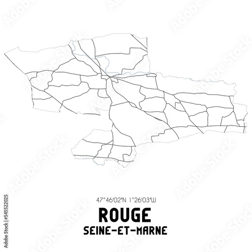 ROUGE Seine-et-Marne. Minimalistic street map with black and white lines.