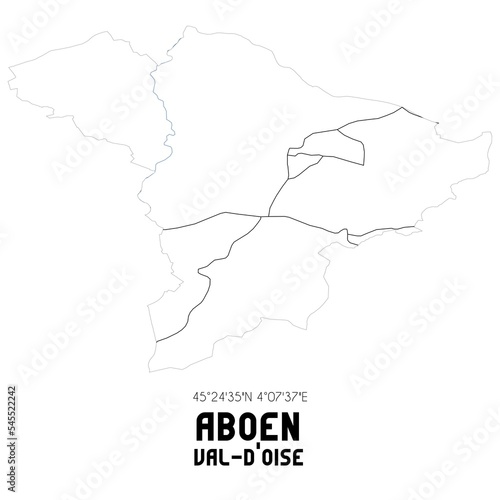 ABOEN Val-d'Oise. Minimalistic street map with black and white lines.