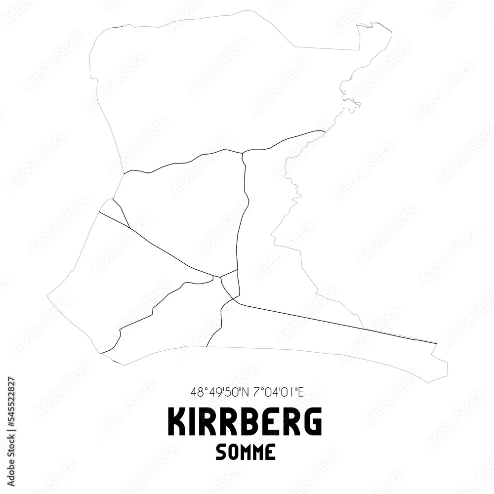 KIRRBERG Somme. Minimalistic street map with black and white lines. KIRRBERG Somme. Minimalistic street map with black and white lines.