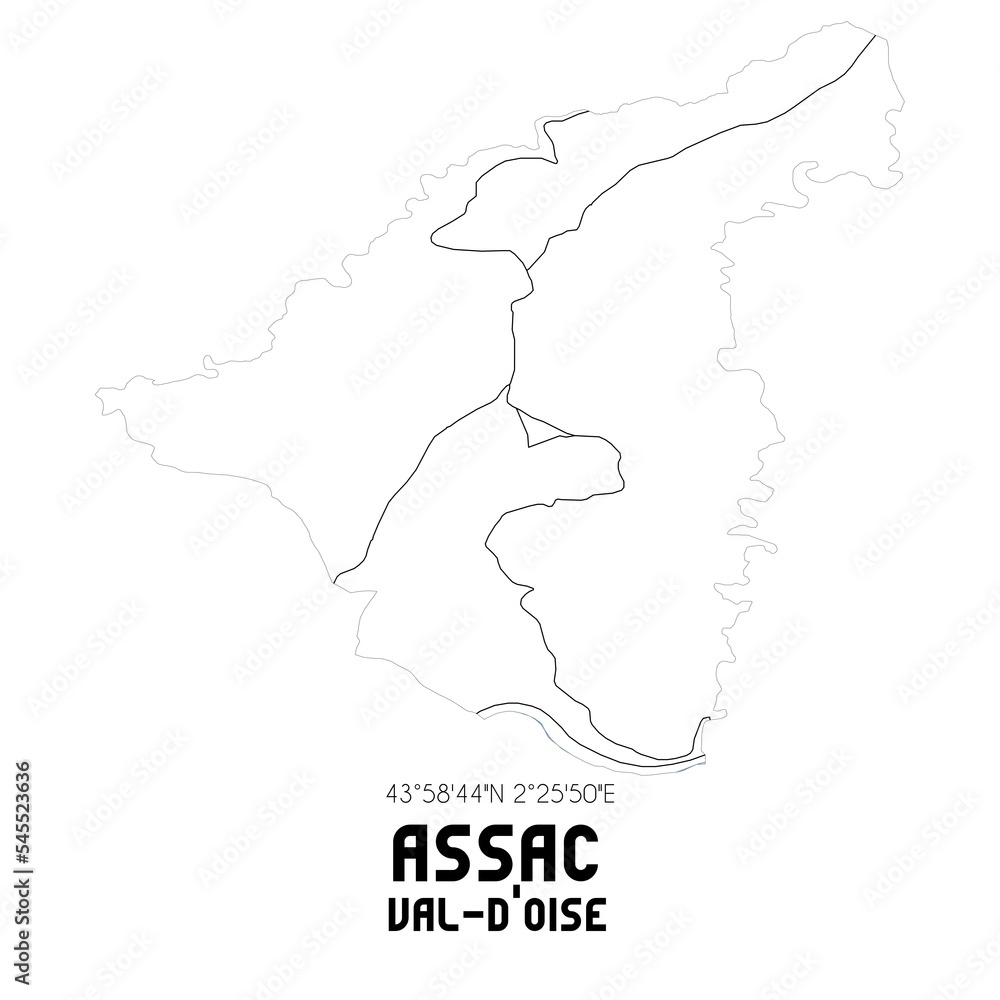 ASSAC Val-d'Oise. Minimalistic street map with black and white lines.