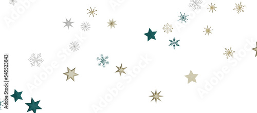 With Realistic Snowflakes Overlay On Light Silver Backdrop. Xmas Holidays