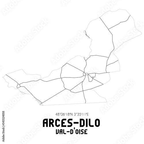 ARCES-DILO Val-d'Oise. Minimalistic street map with black and white lines.