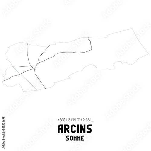 ARCINS Somme. Minimalistic street map with black and white lines.