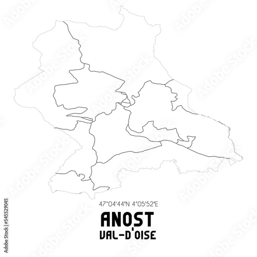 ANOST Val-d'Oise. Minimalistic street map with black and white lines.