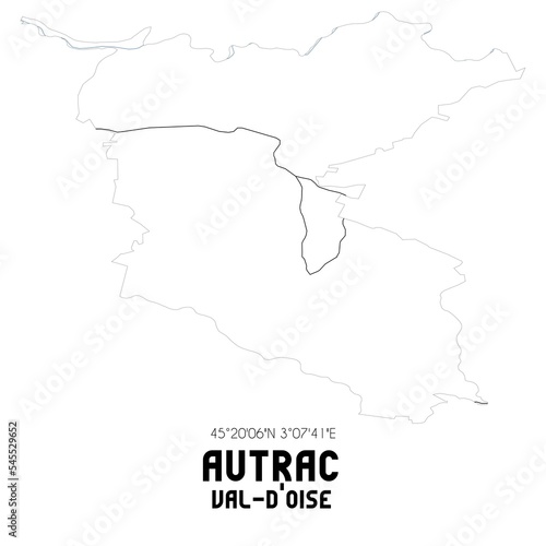 AUTRAC Val-d'Oise. Minimalistic street map with black and white lines.