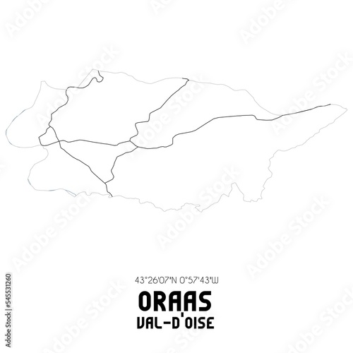 ORAAS Val-d Oise. Minimalistic street map with black and white lines.