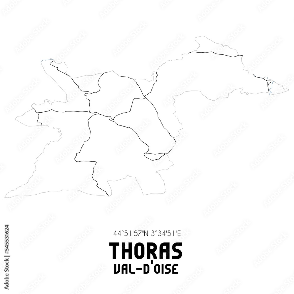 THORAS Val-d'Oise. Minimalistic street map with black and white lines.