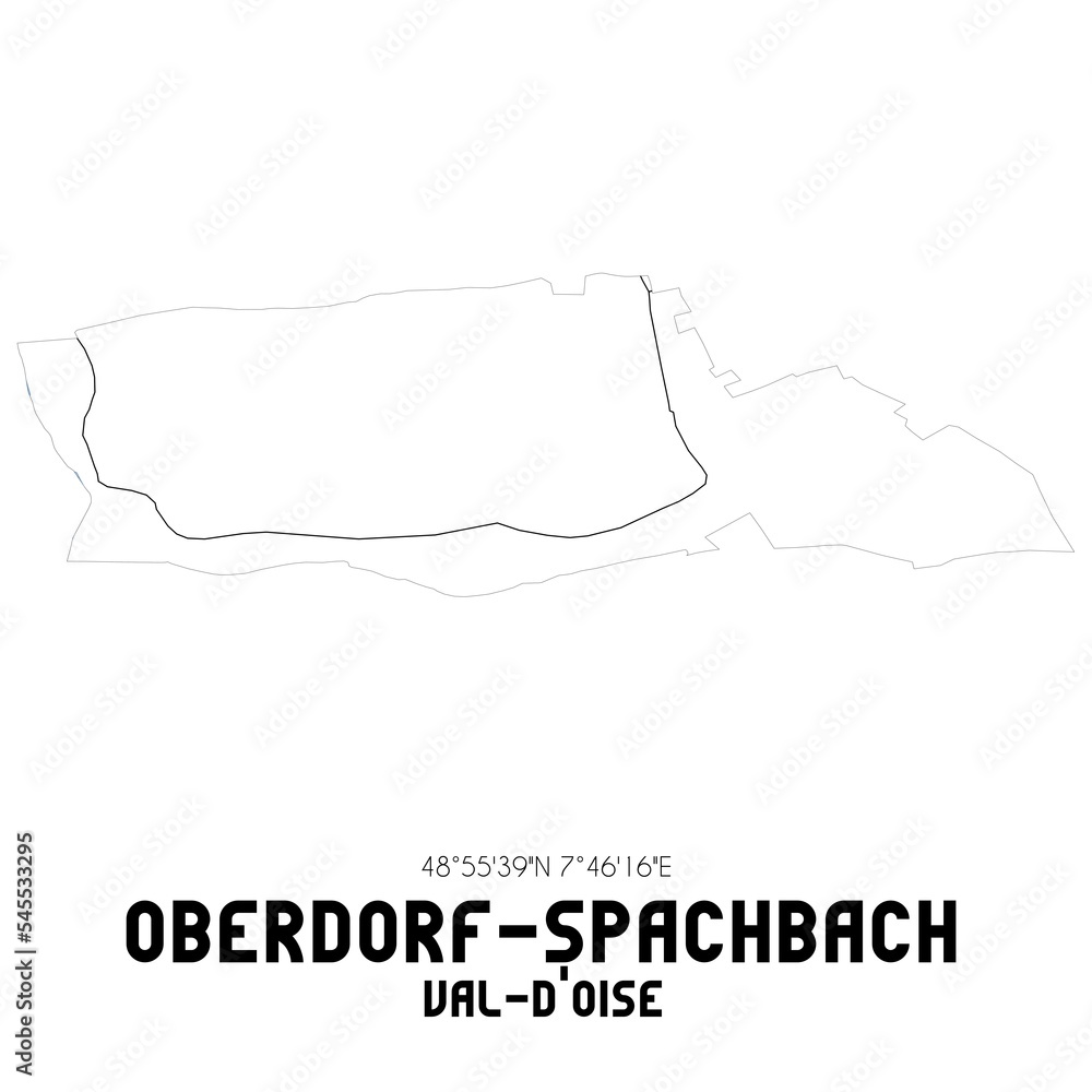 OBERDORF-SPACHBACH Val-d'Oise. Minimalistic street map with black and white lines. OBERDORF-SPACHBACH Val-d'Oise. Minimalistic street map with black and white lines.