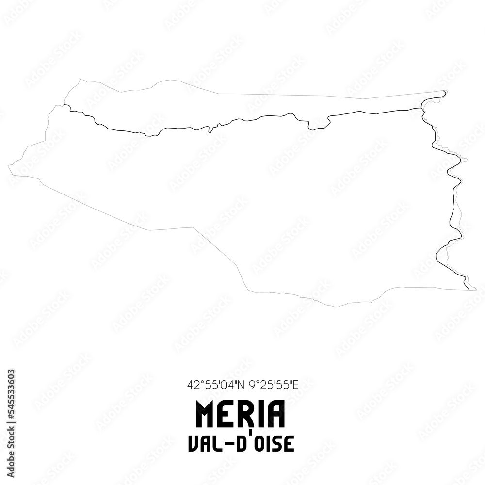 MERIA Val-d'Oise. Minimalistic street map with black and white lines. MERIA Val-d'Oise. Minimalistic street map with black and white lines.
