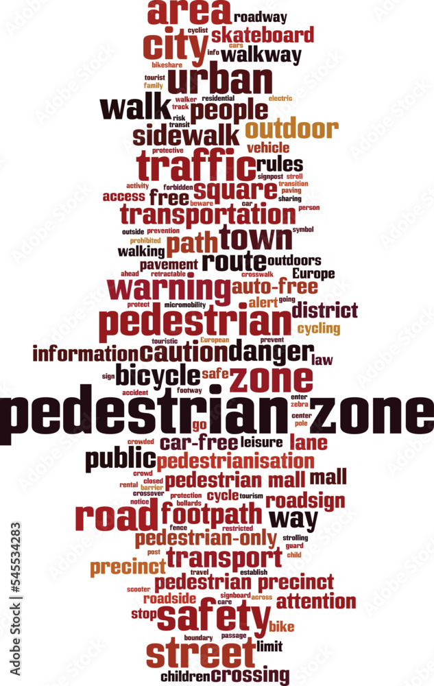 Pedestrian zone word cloud