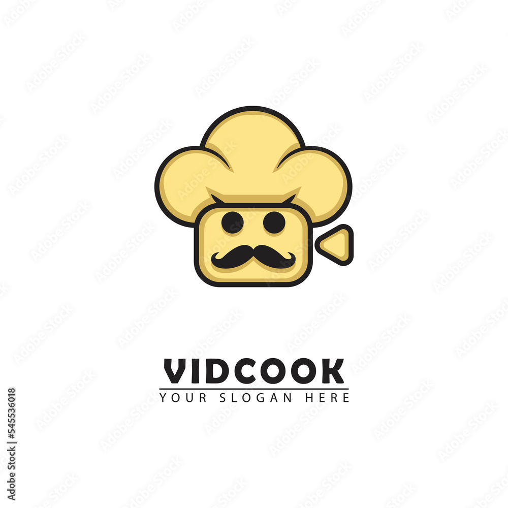 Chef video logo template design vector. chef and video combination. simple flat vector design. suitable for dining content, restaurants, food video business, etc. Chef video logo template design vector. chef and video combination. simple flat vector design. suitable for dining content, restaurants, food video business, etc.