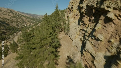 Mountain Cliff Aerial 
