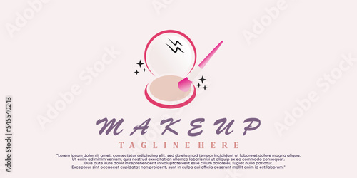 Makeup logo design with concept creative Premium Vector