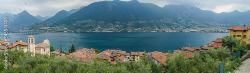 Aerial view of the Brescia coast of  the Lake Iseo from Monte Isola © Alessio