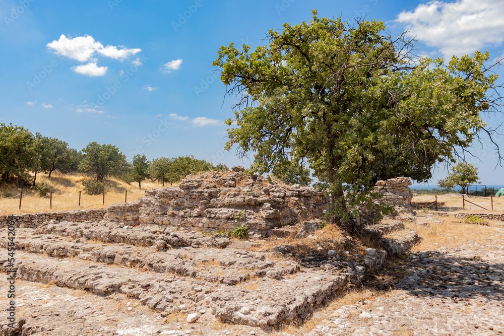 Ancient city view and ruins of Alexandria Troas in Çanakkale province