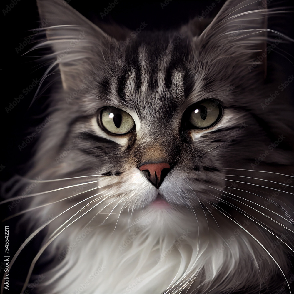 photo of a young adult cat generated with Artificial Intelligence photo of a young adult cat generated with Artificial Intelligence