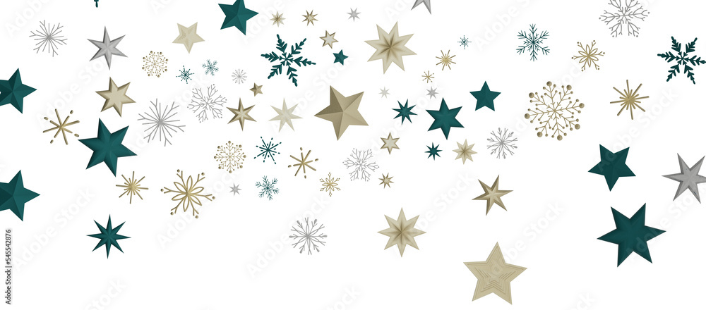 Snowflakes and bokeh lights on the blue Merry Christmas background. 3D render Snowflakes and bokeh lights on the blue Merry Christmas background. 3D render