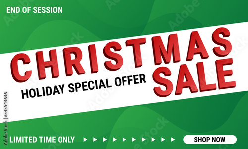 Christmas Sale, Discount Voucher Banner Background. Business Discount Card. Vector Illustration EPS10