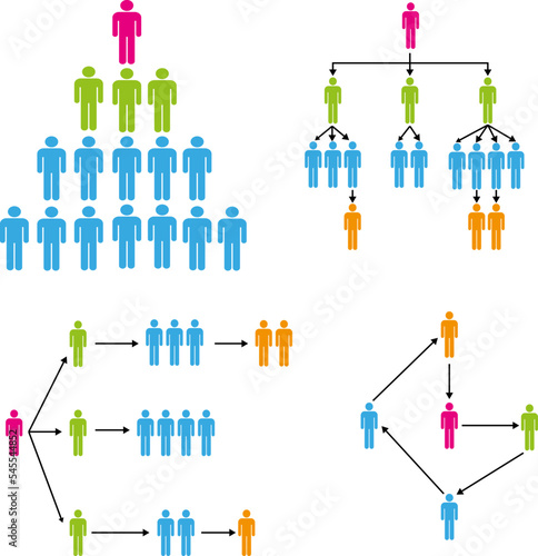 Business structure set on a white background
