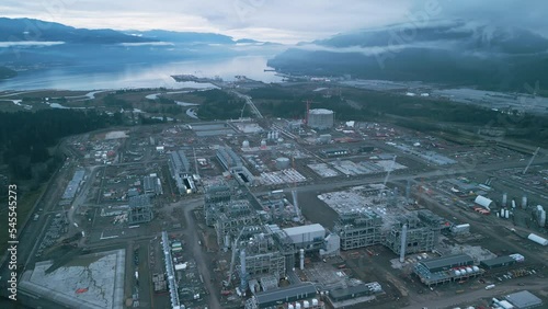 Liquified natural gas plant construction in Kitimat, British Columbia