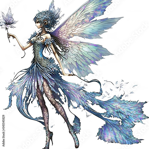 Fairy full body on a white background.