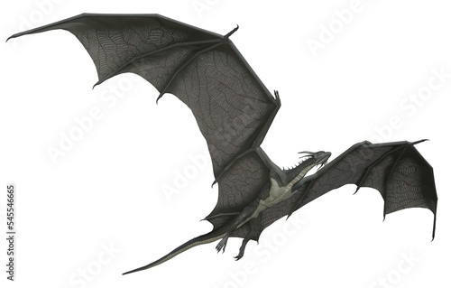 3D Rendered Fantasy Dragon Isolated on Transparent Background - 3D Illustration