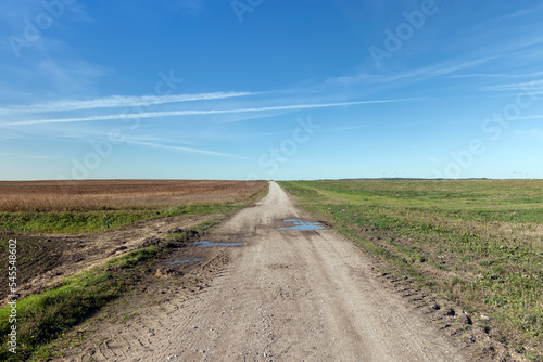 A country road without asphalt or gravel