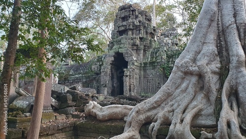 Ta Nei is a late 12th century stone temple in Angkor, Cambodia. Built during the reign of King Jayavarman VII, it is near the northwest corner of the East Baray, a large holy reservoir.  photo